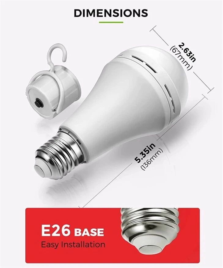 battery powered red light bulb details