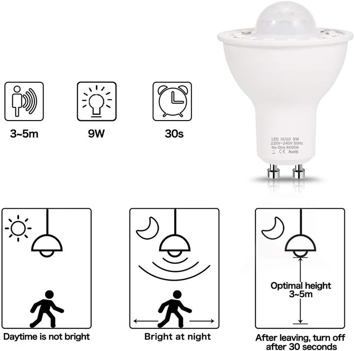gu10 pir motion sensor 2