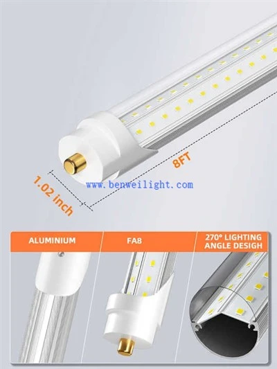 72W 8-fots LED-lampor med enkelstift