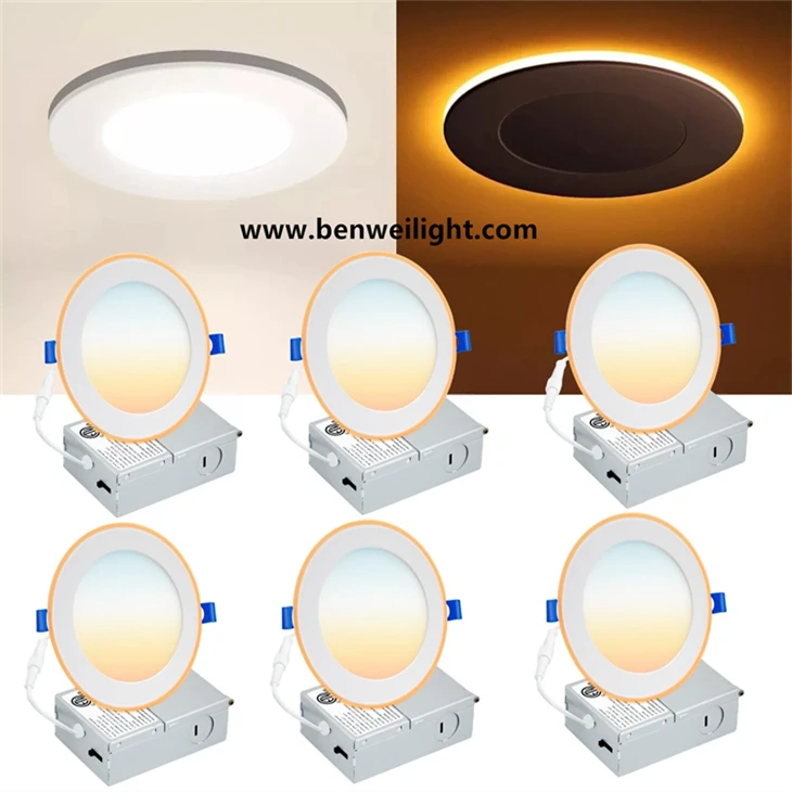 6" Ultra-Tunn 5CCT LED-infälld lampa med kopplingsdosa: 12W
