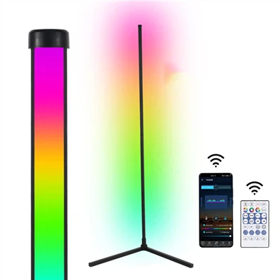 Smart Phone APP Eller Remote Hörnlampa 140cm Stående RGB LED Golvljus
