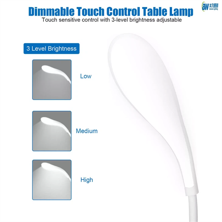 Touch Dimmable USB Rechargeable LED Desk Light factory
